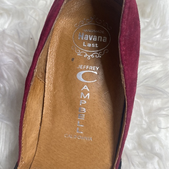 JEFFREY CAMPBELL BURGUNDY WEDGE SUEDE SHOES - Picture 5 of 10